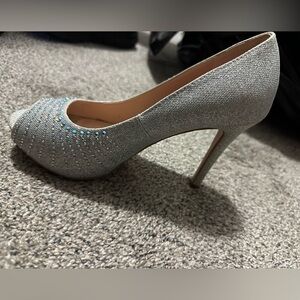 Sparkly silver heels